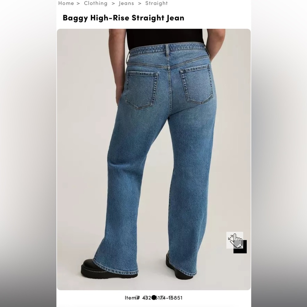 Torrid Size 24 Short- High Rise Baggy Straight Distressed Jeans - Picture 3 of 8